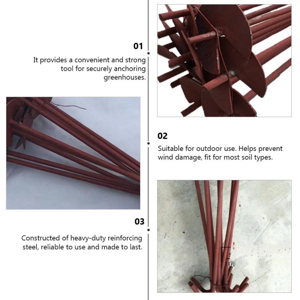 

6Pcs Greenhouse Tie Down Ground Anchor Stakes for Tents Canopies Shelters Swing