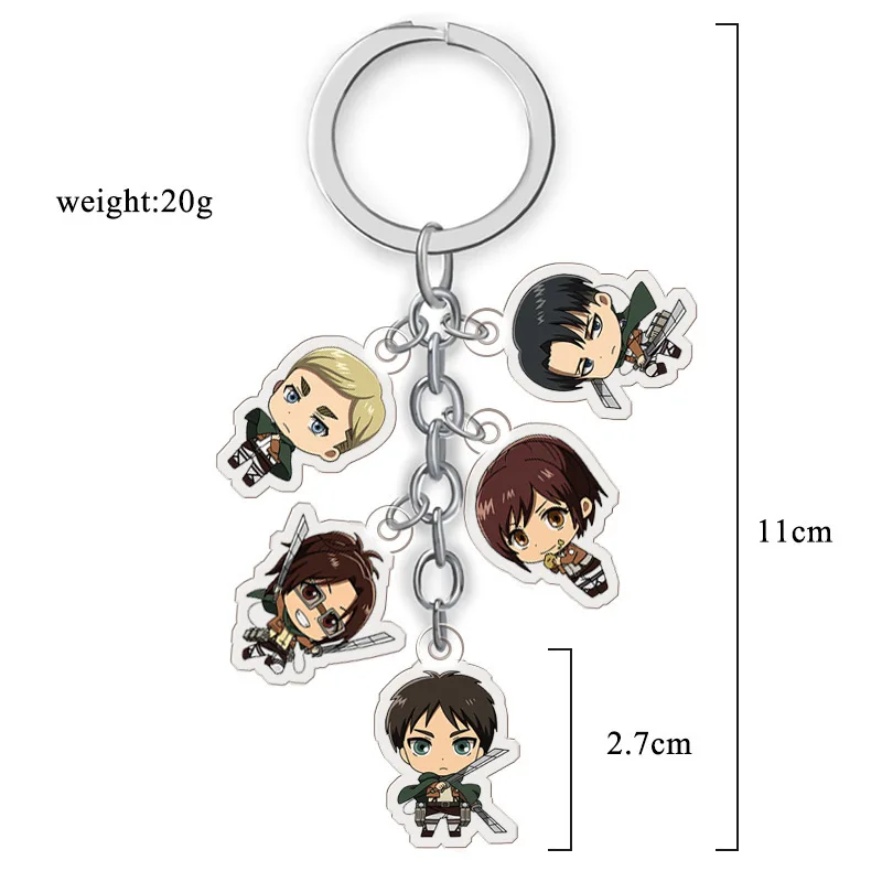 Anime Keychain Attack on Titan Men Car Key Chain Women Bag Pendant Accessories shingeki no kyojin Cartoon Key Ring Friends Gifts
