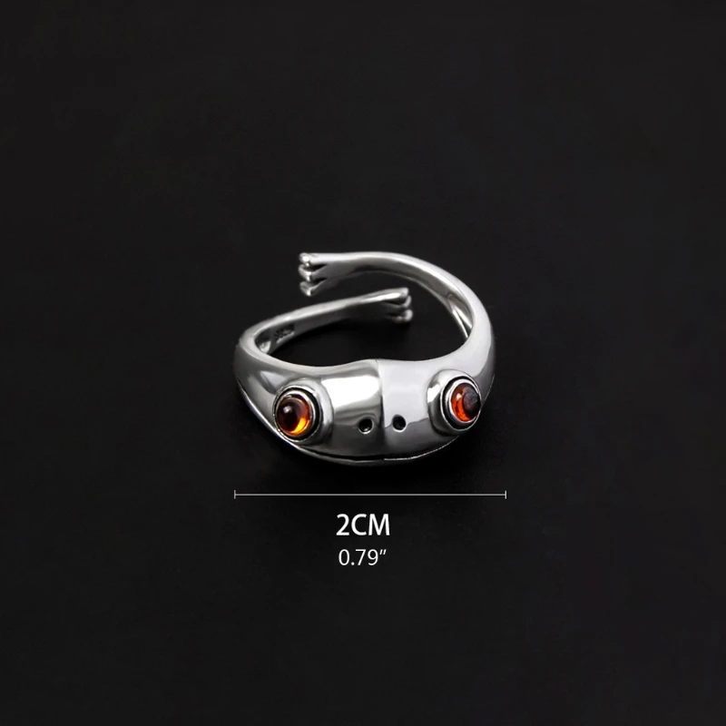 

Cute Frog Open Rings for Women Vintage Cute Animal Frog Finger Ring Band Silver Fashion Party Jewelry Gifts Adjustable