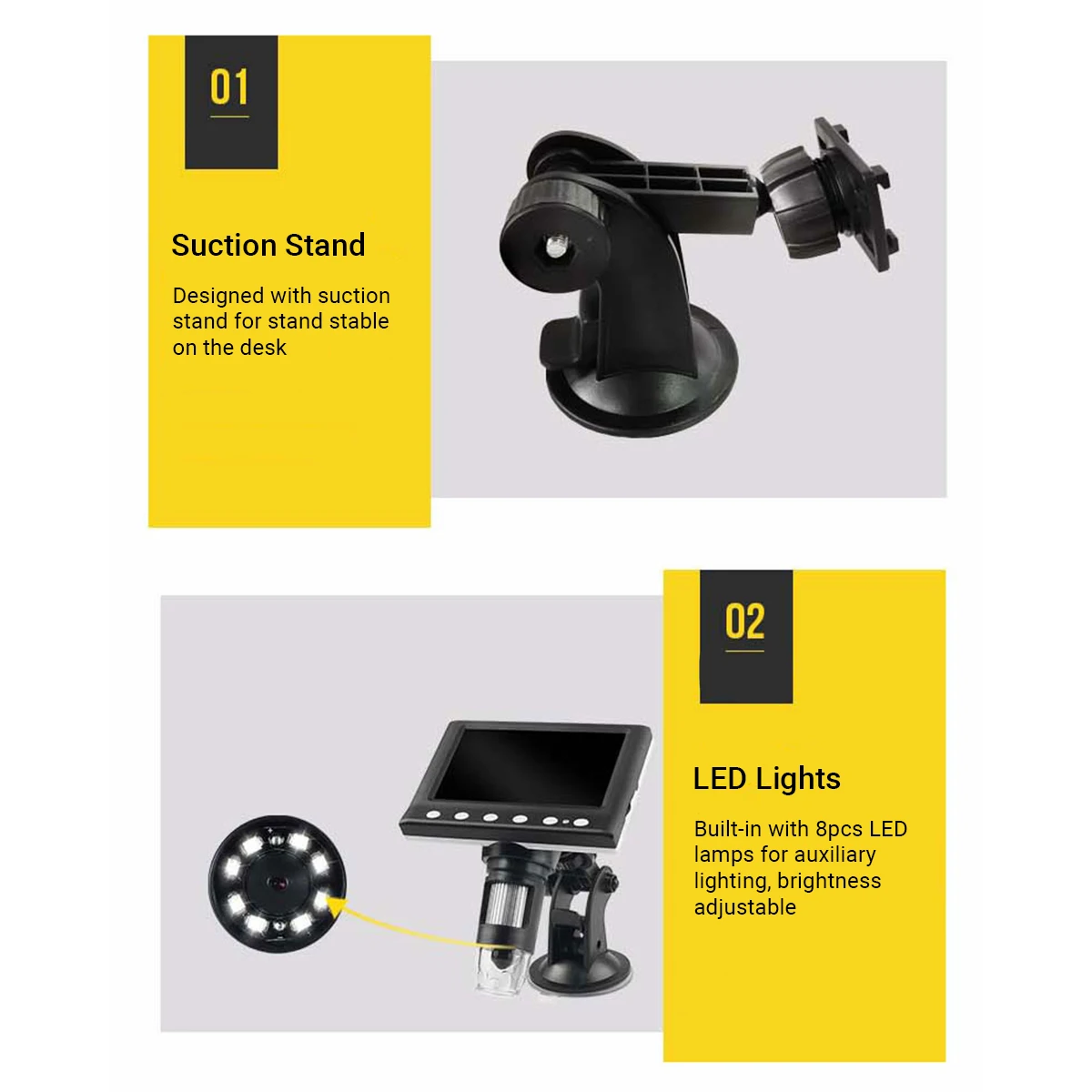 4 3 дюймовый портативный профессиональный цифровой ЖК микроскоп 1000X видеокамера