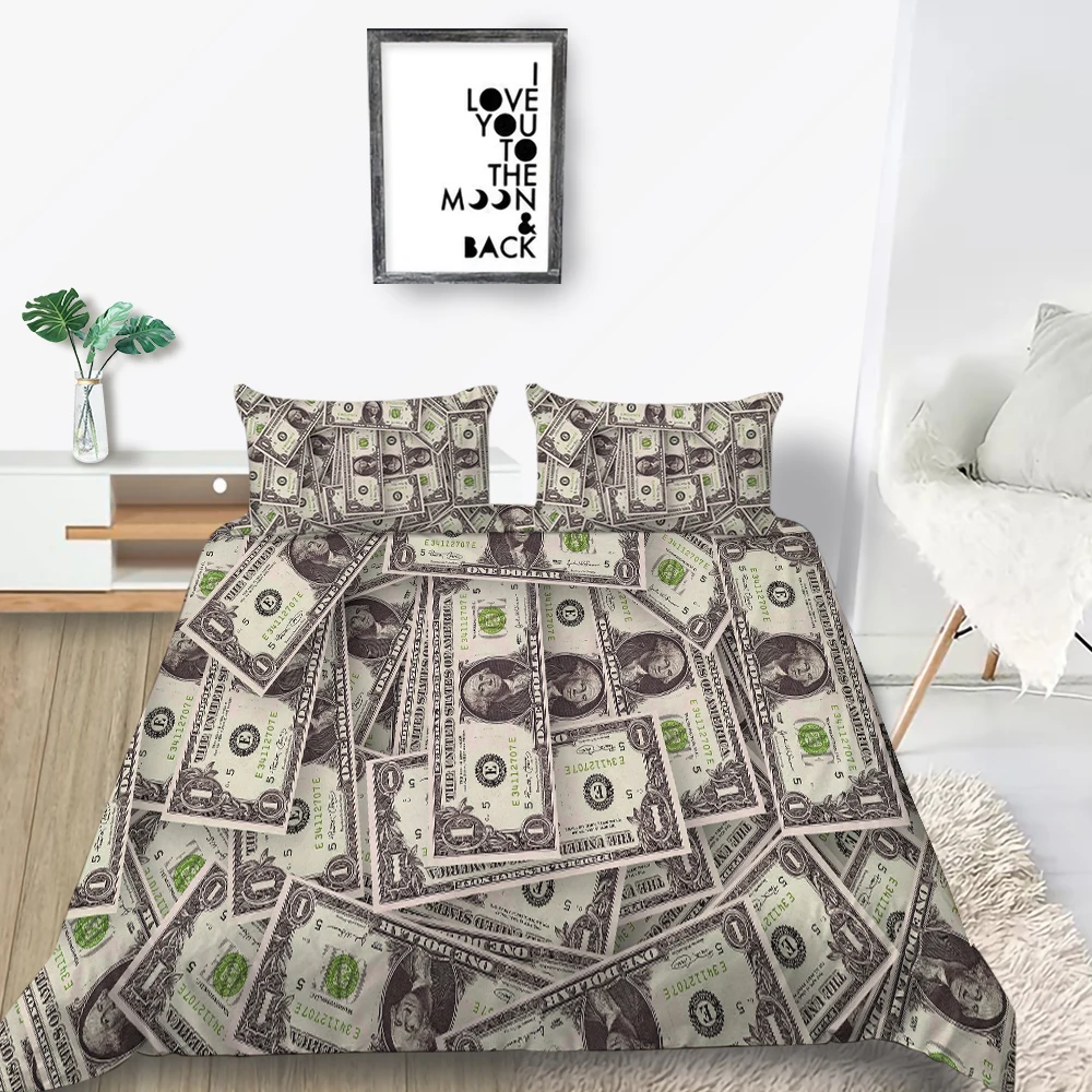 Креативный Комплект постельного белья King Money High End 3D пододеяльник роскошный Queen Twin