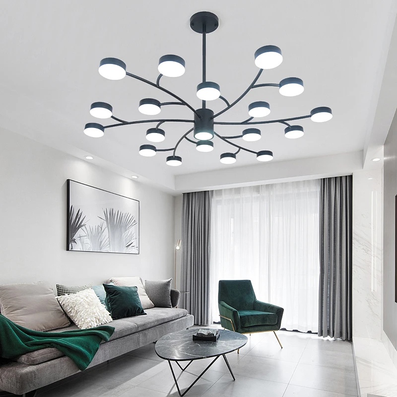 Современная Подвесная лампа для столовой спальни черного/золотого цвета