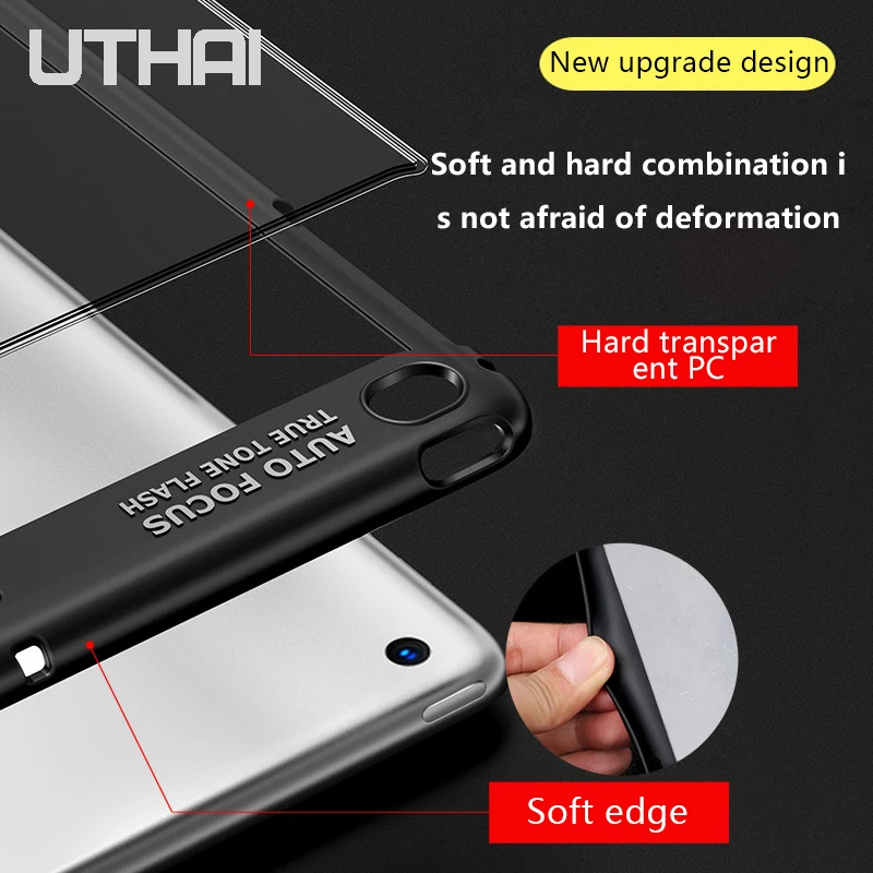 UTHAI E002 защитный чехол для iPad 9 7 2018/2017 ударопрочный ультра-тонкий супер прозрачный