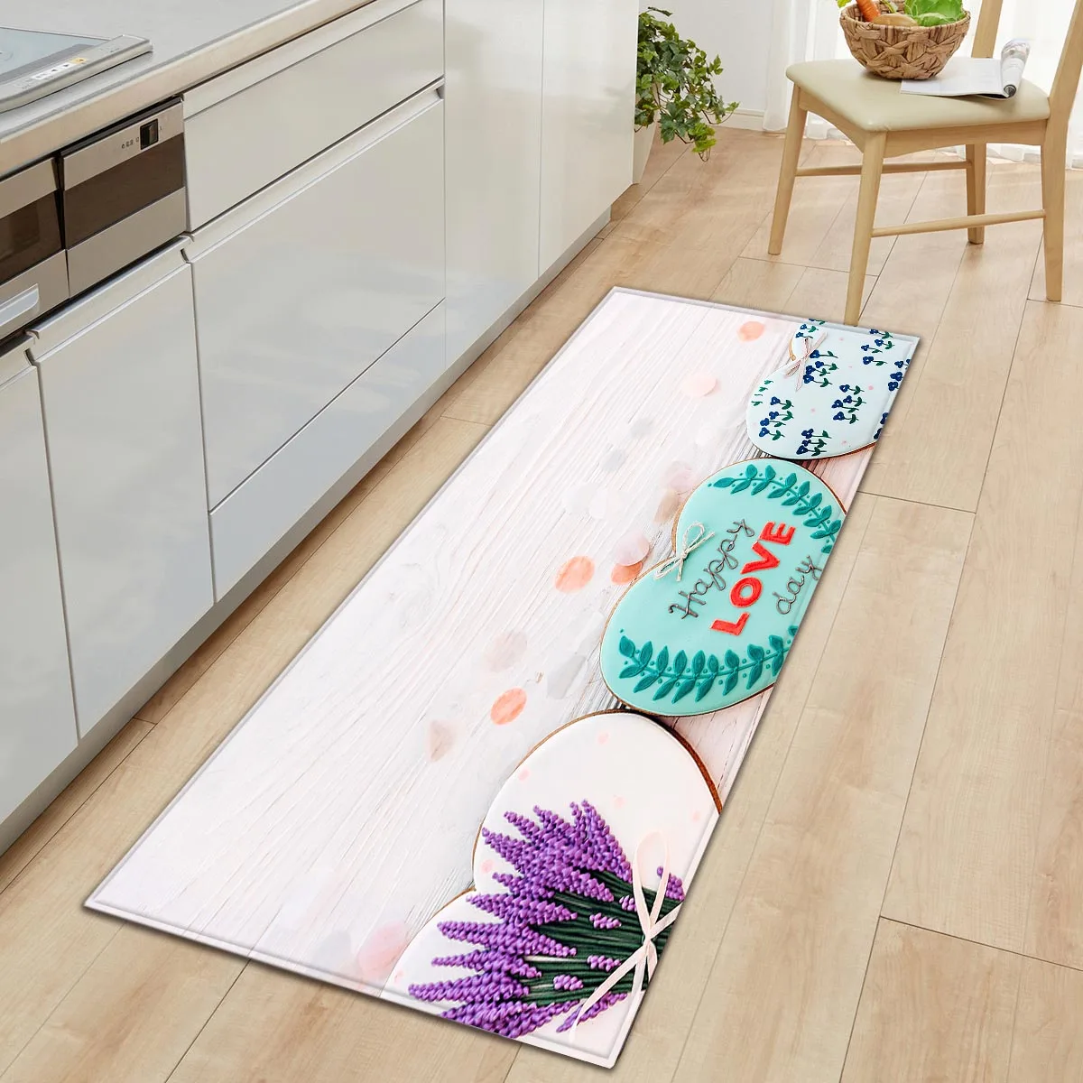 

Wood Grain Home Kitchen Floor Carpet Non-slip Door Entrance Mat Rugs Flannel Mat Carpet for Bathroom Bedroom Living Room