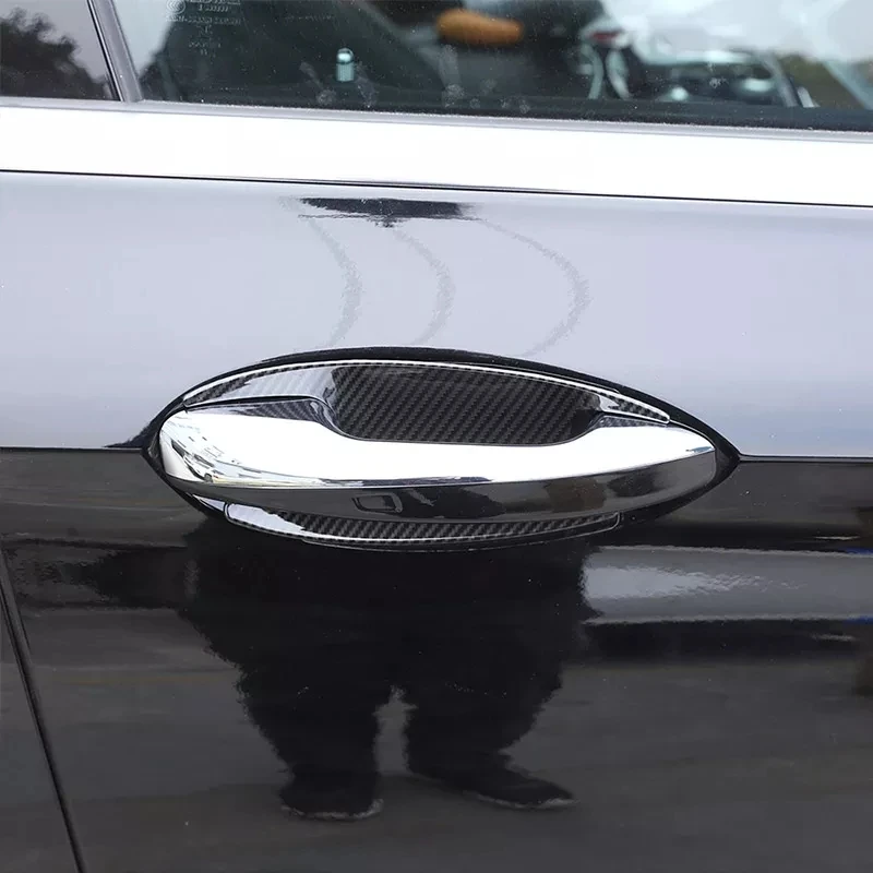 For Mercedes Benz E-Class W213 C-Class W205 GLC X253 2016-19 ABS Carbon Outer Door Handle Bowl Protection Cover Car Accessories |