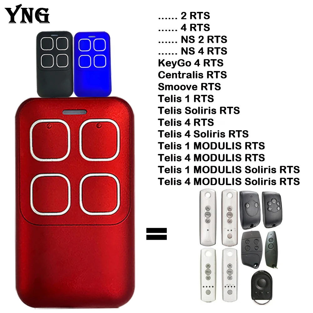 

SOMFY Telis 1 RTS,Telis Soliris RTS,Telis 4 RTS,Telis 4 Soliris RTS,Telis 1 MODULIS RTS Garage Gate Remote Control 433.42MHz