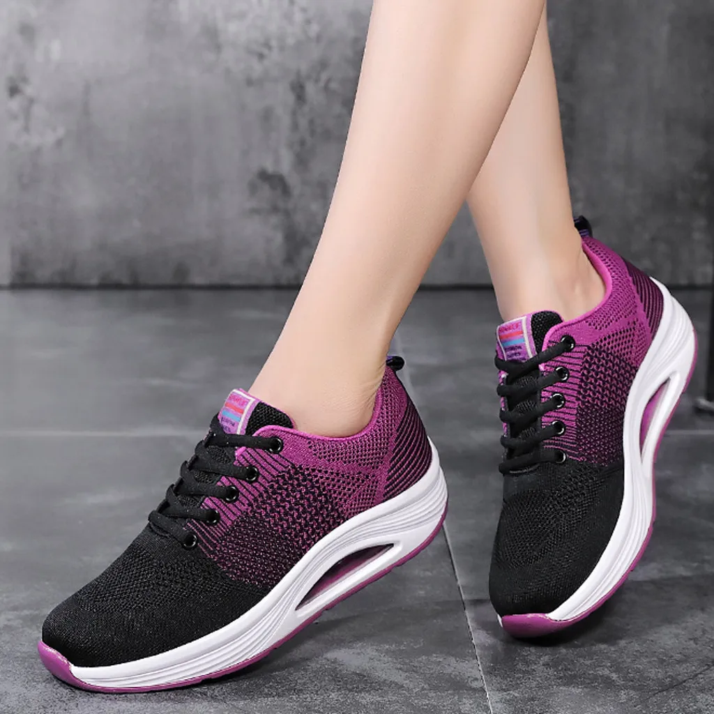 Спортивная обувь женские теннисные кроссовки 2019 модные летающие тканые дышащие