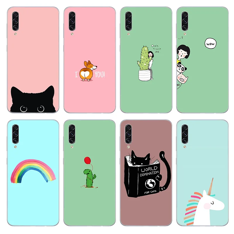 

Cute cartoon cat Silicon Phone Case For samsung galaxy a50 a70 a30 a40 a20 a10 a51 a71 a20e m30s a7 2018 Cover