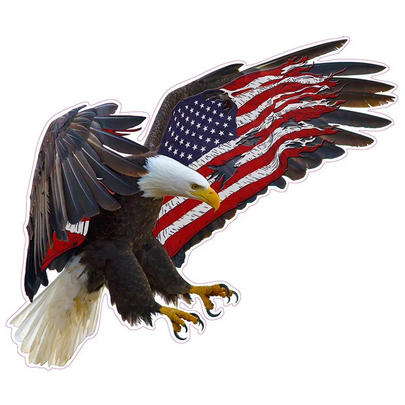 

13cm Eagle American Flag Decal Funny Car Stickers PVC Waterproof Car Accessories