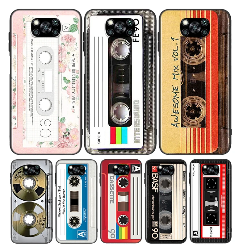 

Vintage Magnetic Tape For Xiaomi Poco X3 NFC M2 X2 F2 C3 M3 Pocophone F1 Pro Mi Play Mix 3 A2 A1 6 5 lite Phone Case