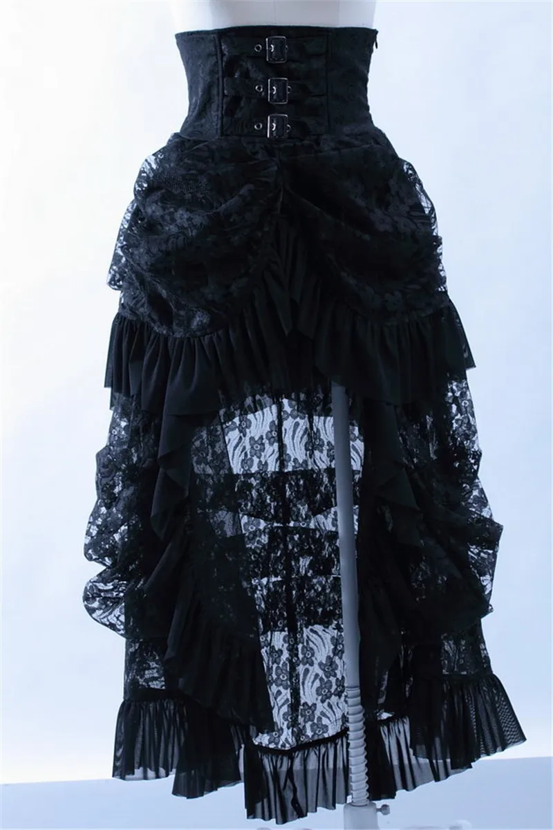 Classical Black Gothic Lace skirt Gothic Punk Maxi Skirt RQBL RQ-BL Red Queen Black Legion