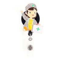sparkly medical rhinestone retractable id nurse badge reelholder for nurse accessories