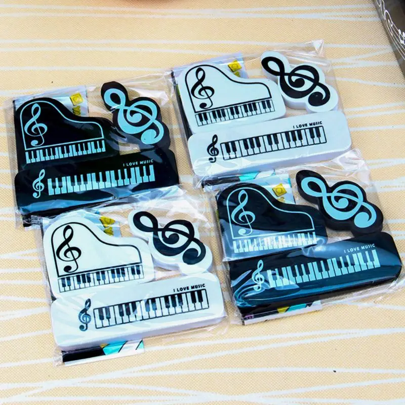 

3pcs/set Musical Piano Notes Rubber Pencil Eraser School Student Korean Stationery Correction Supplies For Kids Gifts F3MA