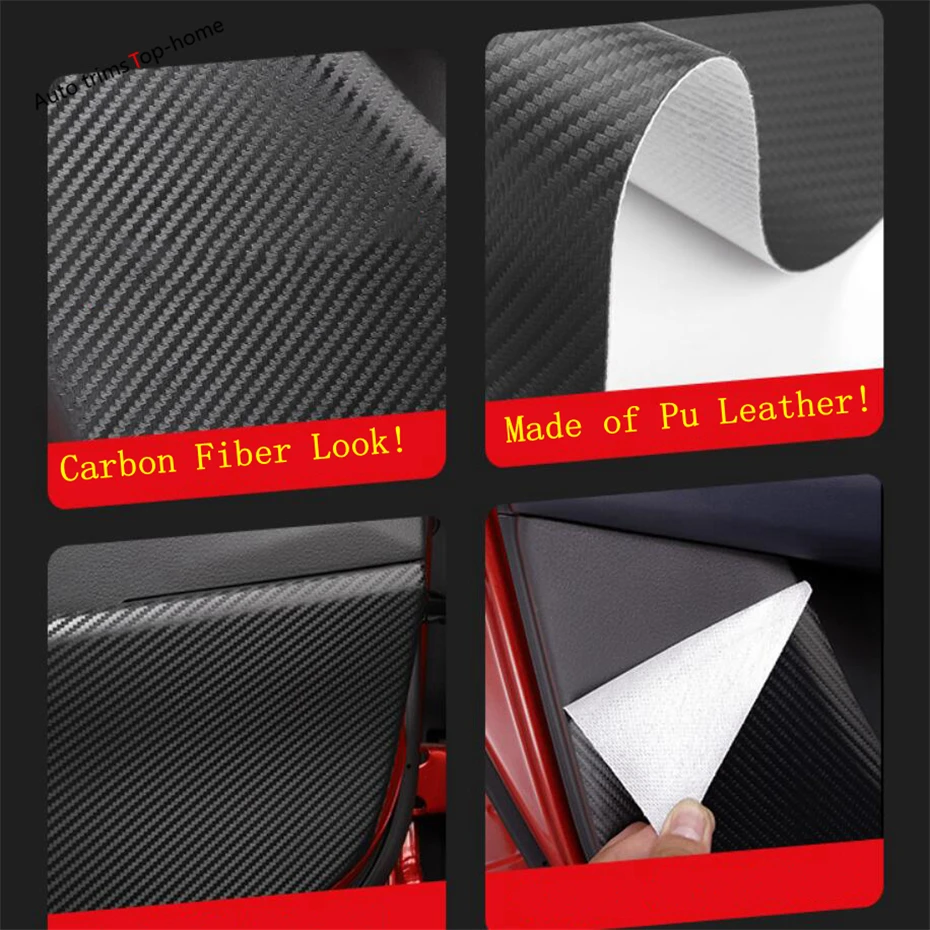 

Car Door Protector Plank Anti Kick Pad Anti-dirty Mat Sticker Carbon Fiber Pu Leather Cover Trim Fit For Mazda CX-30 2020 2021