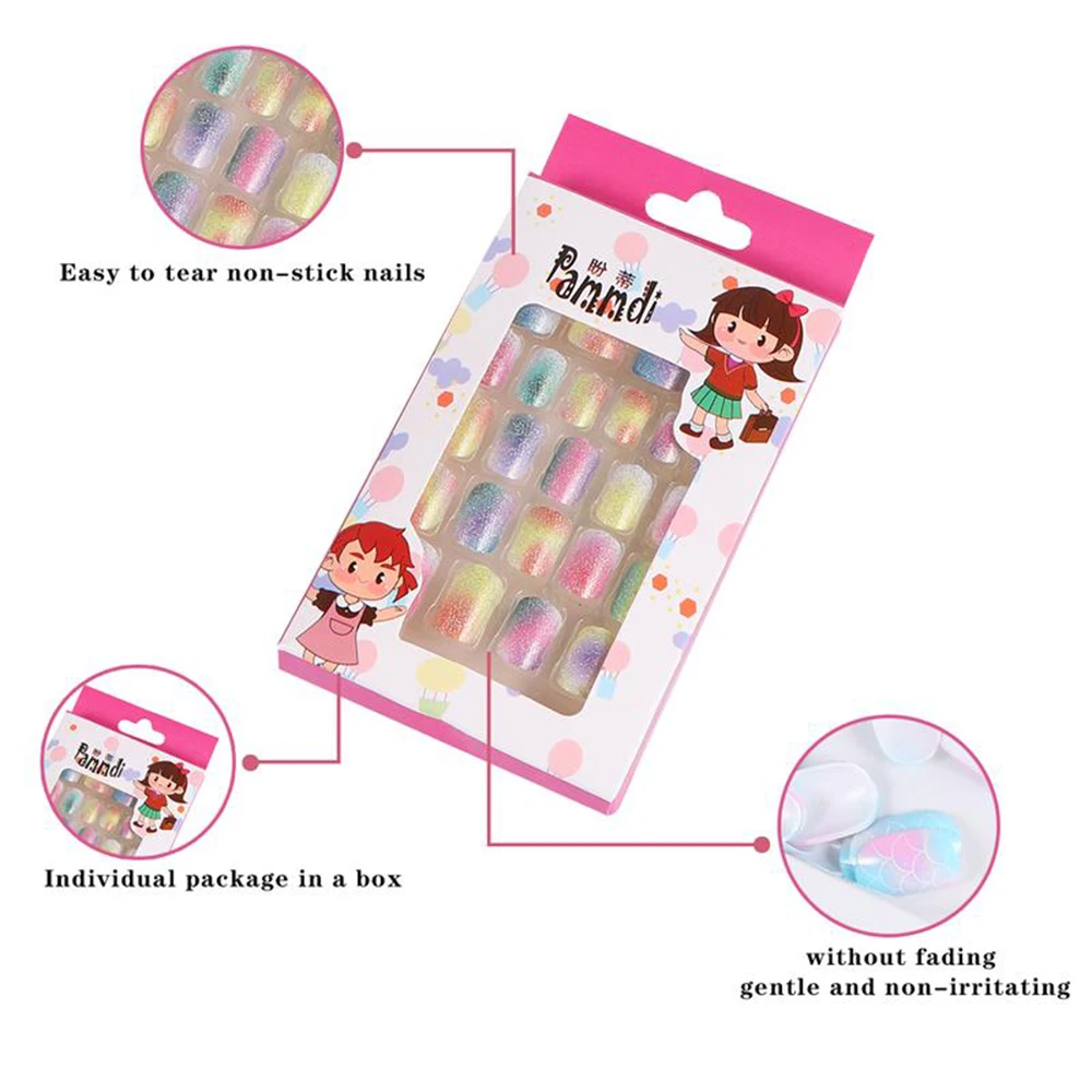 Детские накладные ногти красивые самоклеящиеся искусственные для маленьких