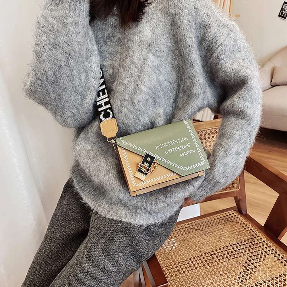 

2020 mini handbags women fashion retro wide strap shoulder messenger bag coin purse simple style phone Leather Crossbody Bags