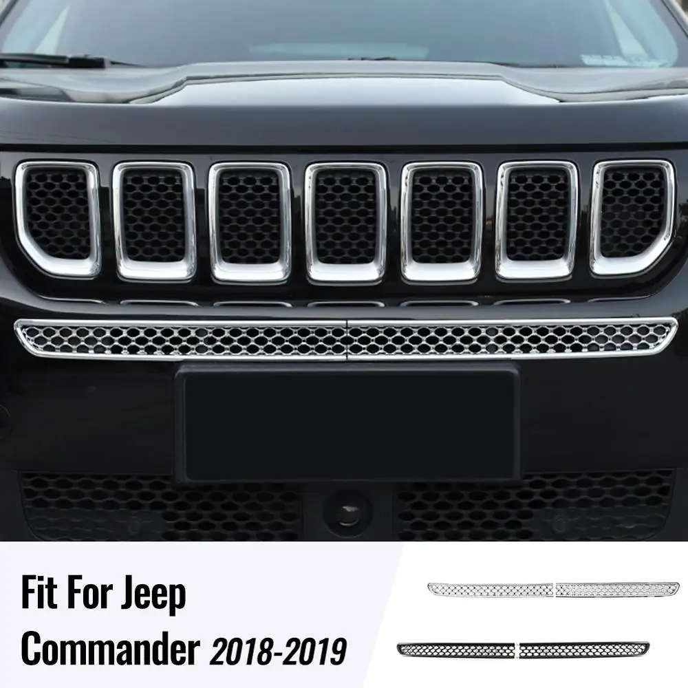 

Передняя решетка для гриля, вставки, рамка, защитная решетка для Jeep Grand Commander 2018 2019, 2 шт.