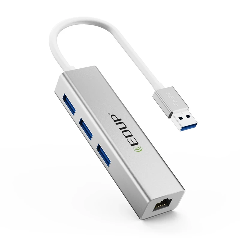 

EDUP EP-9801 USB 3,0 док-станция USB 3,0 для RJ45 адаптер с 3 расширения Порты, USB3.0 сетевой адаптер 1000 Мбит/с