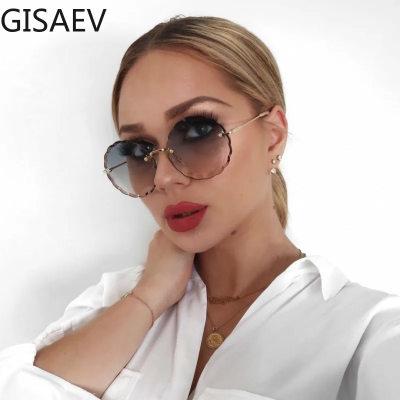 Солнцезащитные очки женские круглые градиентные без оправы | Автомобили и