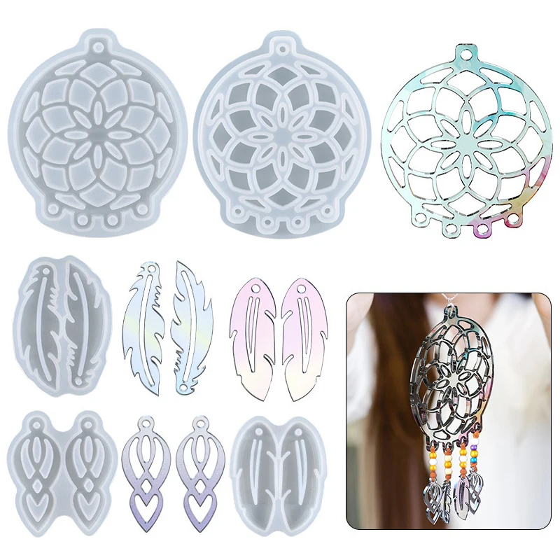 

Dream Catcher Mold Silicone Mold Keychain Wind Chimes Epoxy Resin Casting Mold Car Pendant Earrings Necklace Mold DIY Crafts