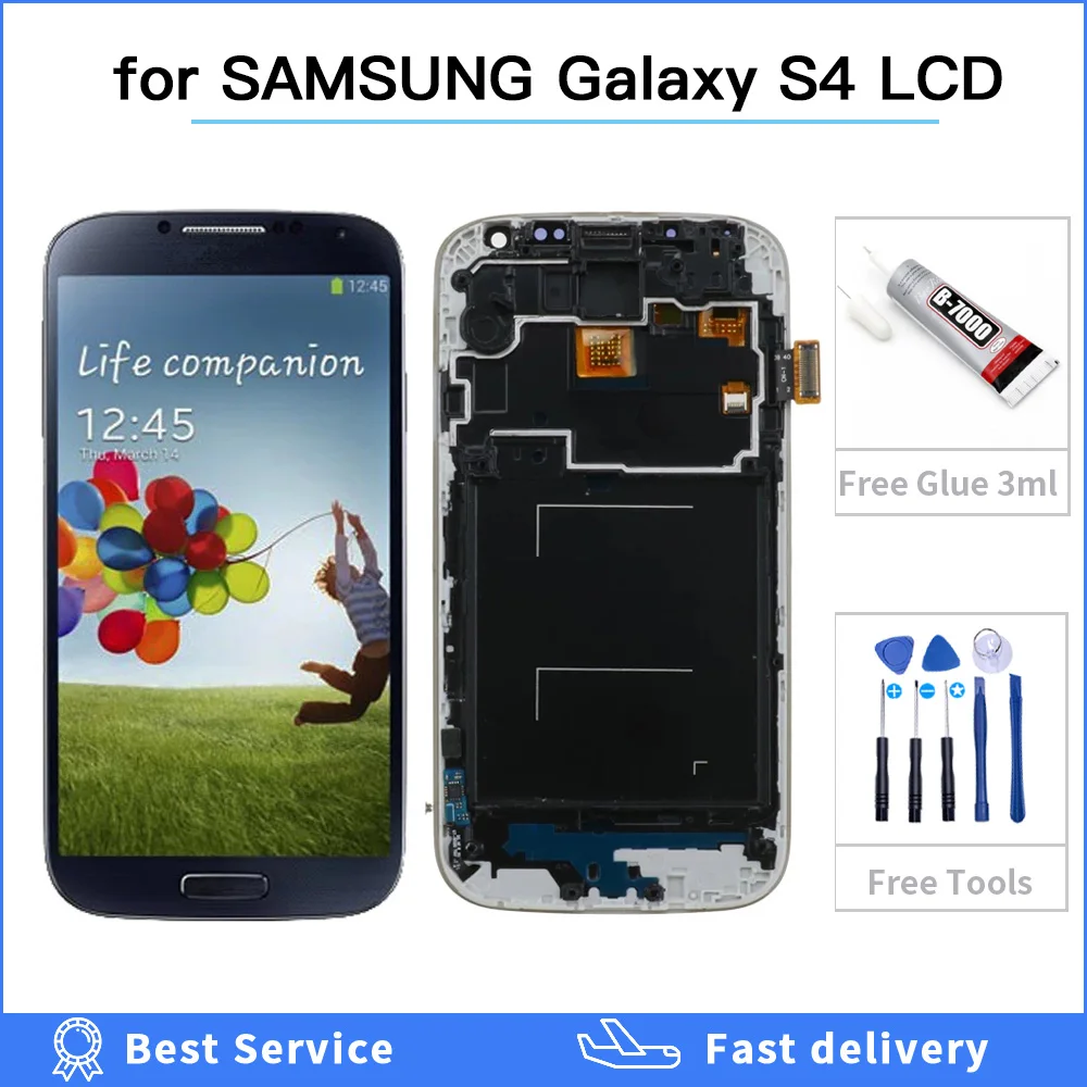 ЖК дисплей 5 0 ''для SAMSUNG Galaxy S4 + сенсорный экран i9505 i9500 i9506 i337 с рамкой и
