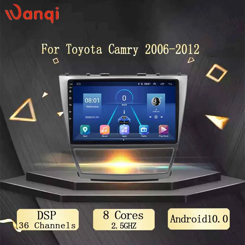 10 1 дюймов Wanqi Android 0 автомобильный DVD GPS для Toyota Camry 2006 2012 система навигации стерео