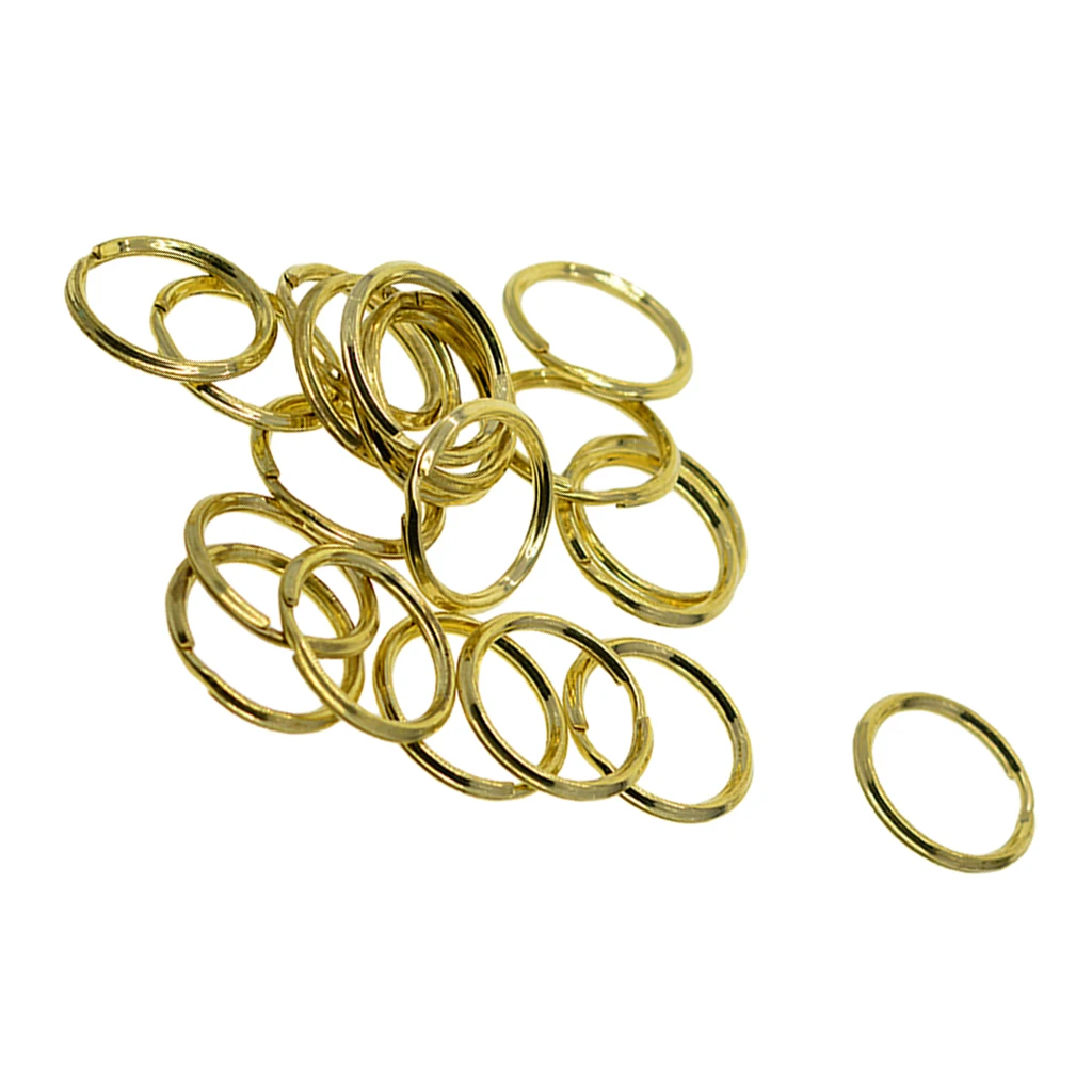

20Pcs Brass Key Holder Ring Chains Split Ring Hoop Metal Loop Accessory 20mm