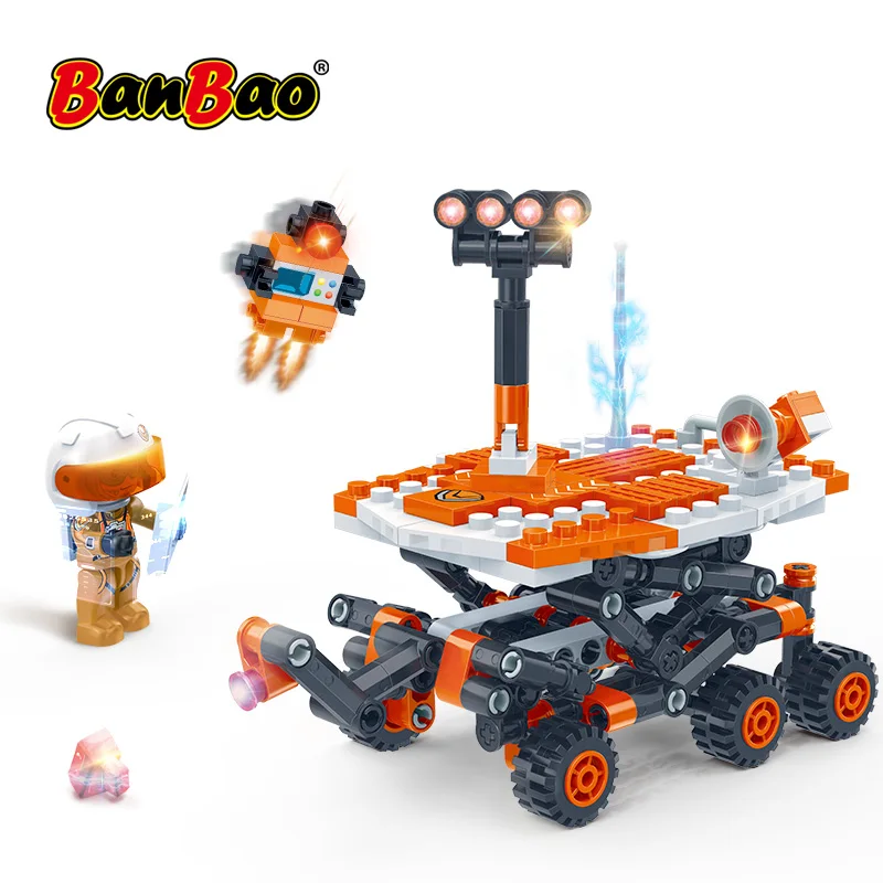 

BanBao Explore the world of Marse Models Buggy Astronauts Bricks Toy for Children Friend Gifs Building Blocks 6419