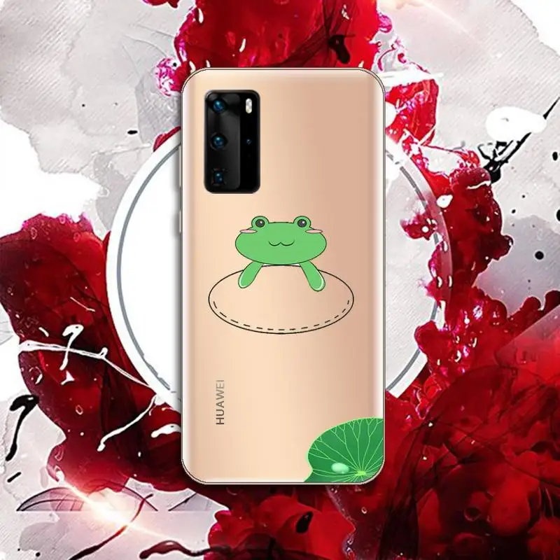 

Mint green Funny The Frog cute Phone Case Transparent for Huawei P honor 8 10i 20 30 40 smart 2019