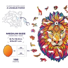 DIY Crafts Gifts Wooden Puzzle For Adults Children Each Piece Is Animal Shaped Wooden Jigsaw Puzzle Lion Wood Puzzle Toys Games