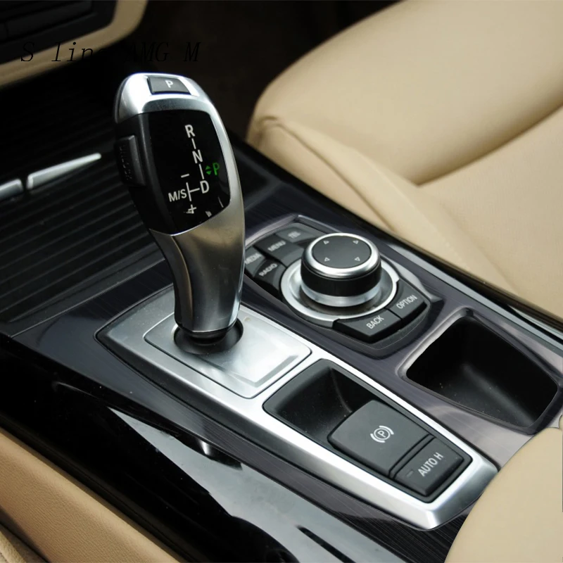 

Car Styling Multimedia Handrest Panel Covers Cup Holder Trim Auto Stickers For BMW X5 X6 E70 E71 stainless steel Accessories