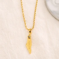 gold silver color palestine map national flag pendant necklace for women men country map jewelry