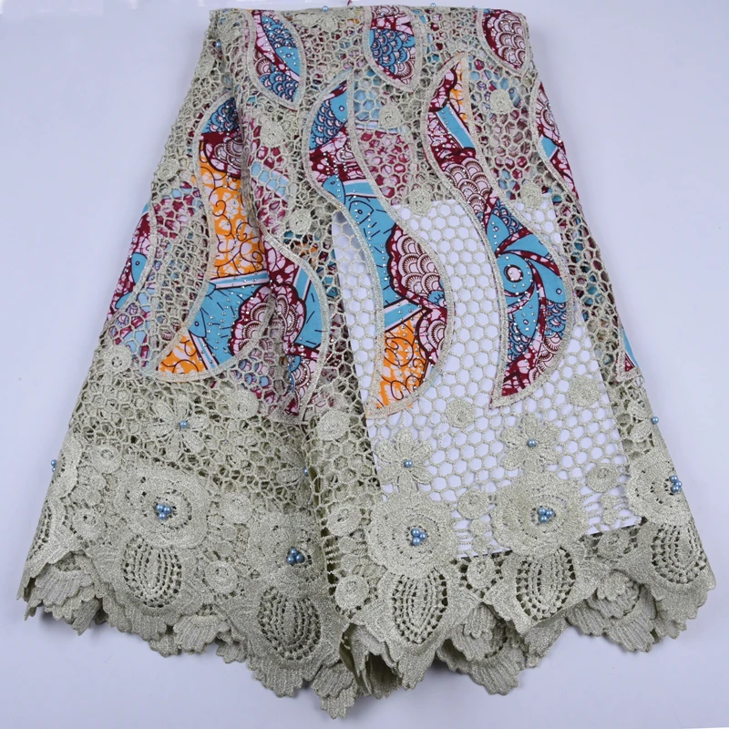 Нигерийская Водорастворимая Ткань Африканский воск гипюр шнур кружевная ткань
