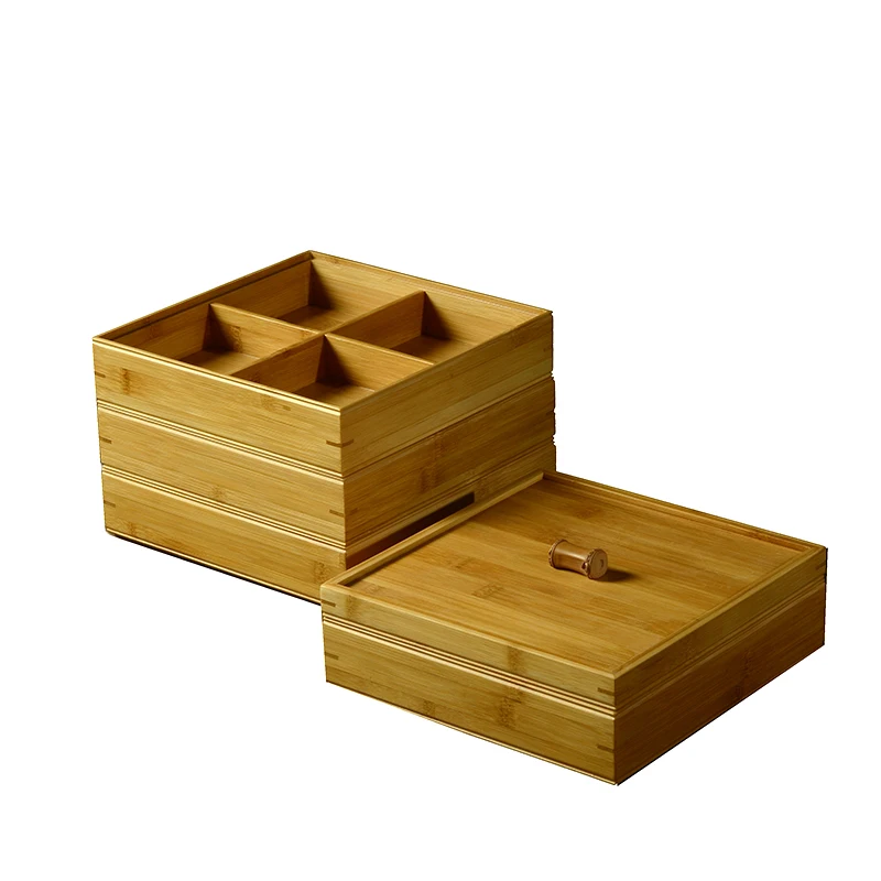 

Бамбуковая крышка, коробка с четырьмя ячейками 23*23, для домашнего рабочего стола, предназначено для шкафа, чайная Подарочная коробка, коробк...