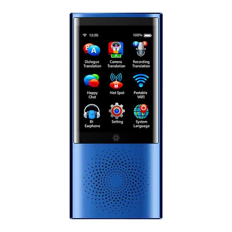 Синий Boeleo W1 2,8 дюймов AI голосовой фото переводчик Портативный 4G WiFi 77 языков Запись в реальном времени перевод для деловых поездок - Цвет: Синий