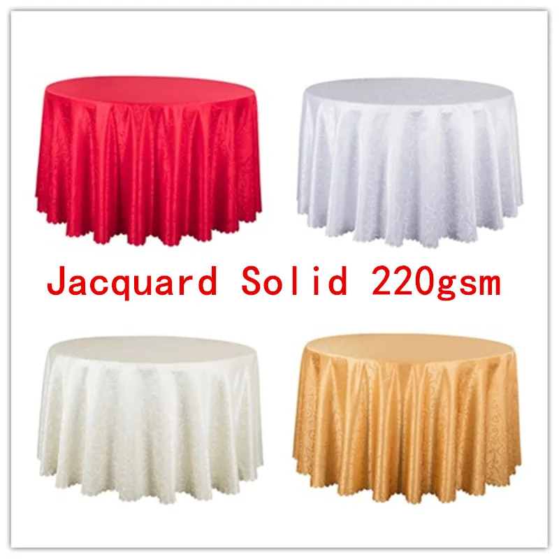 

Оптовая продажа, скатерть большого размера из полиэстера для свадьбы, жаккардовая красная круглая скатерть для стола, чехол для обеденного стола в отеле, Декор, однотонное белье для стола