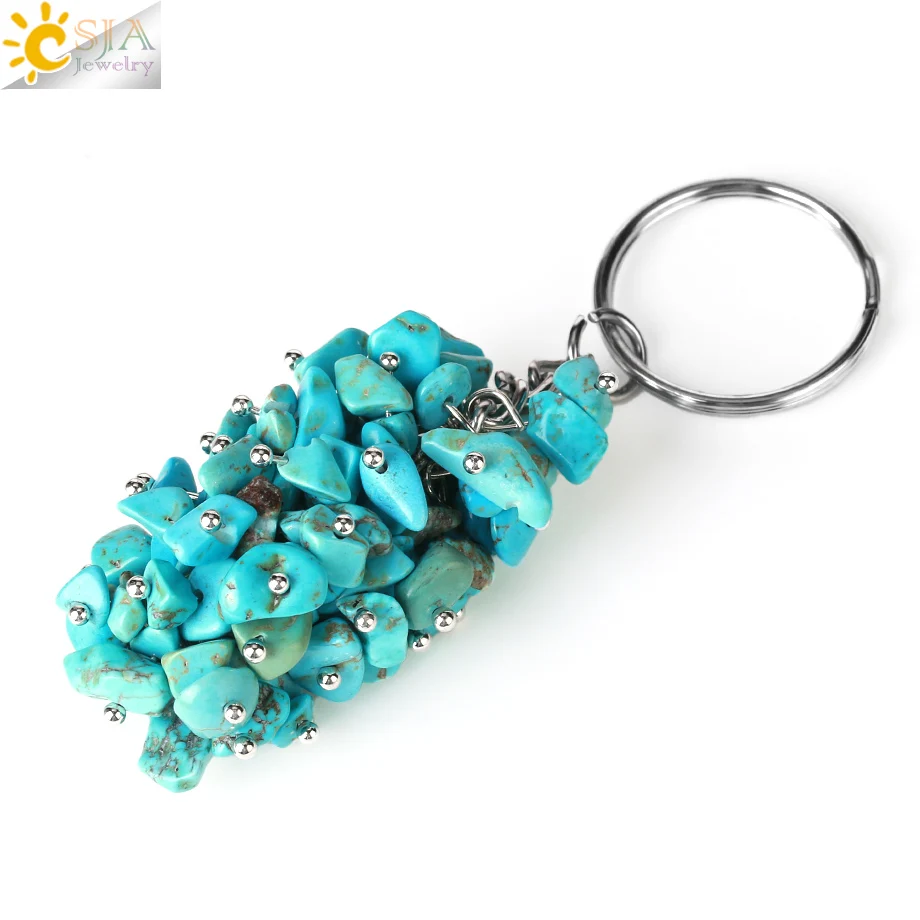 CSJA натуральный черный рок кристалл брелок с кристаллом камень оригинальные