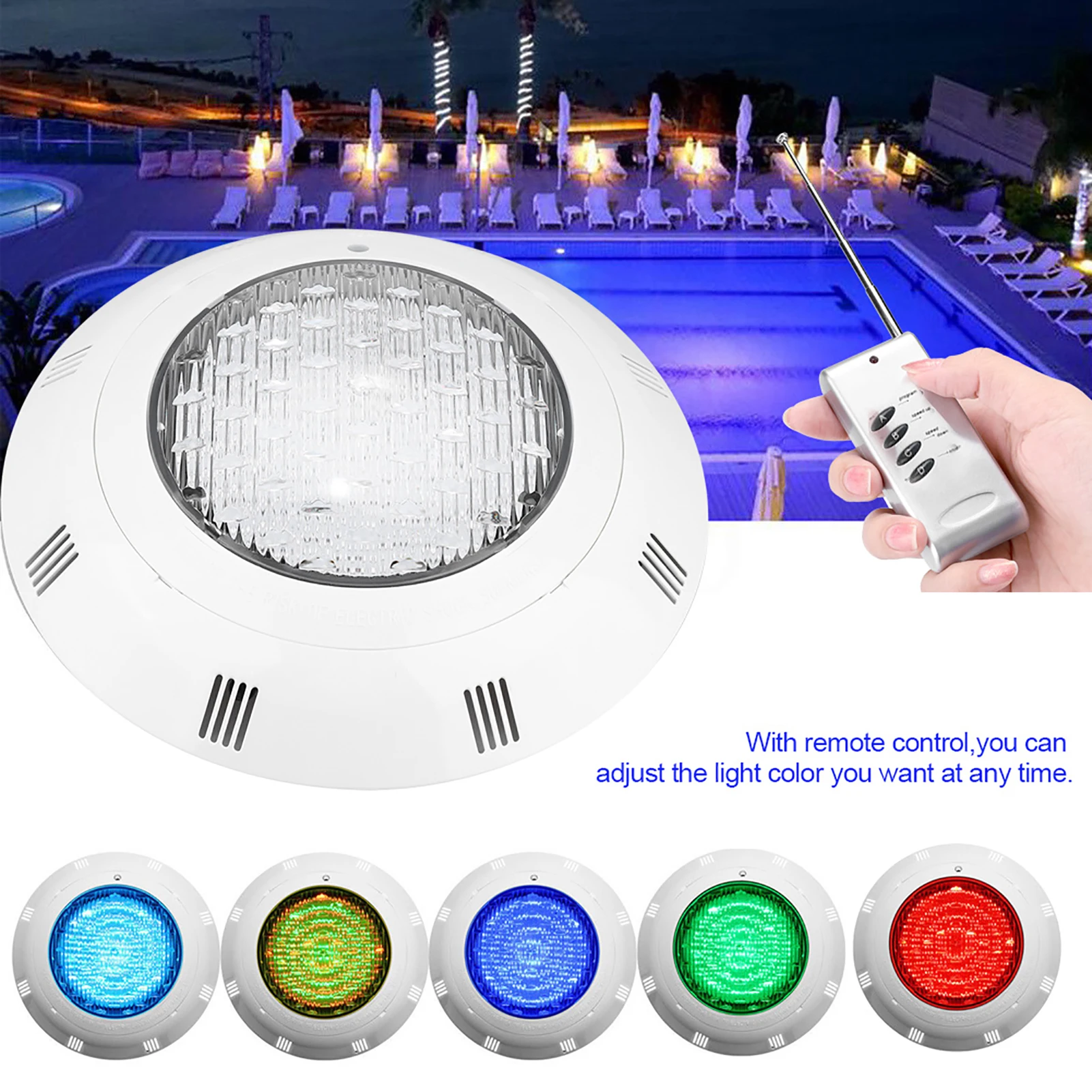 LED RGB Underwater Lights IP68 Waterproof Multi-Color Swimming Pool Light with Remote Control for Underwater Lighting Decoration