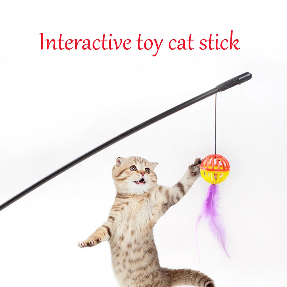 

Игрушка для домашних животных, Интерактивная игрушка для снятия скуки, колокольчики, перо, забавная палочка для кошек, товары для домашних ж...