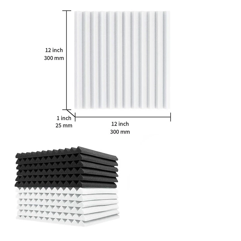 

12 Pcs Acoustic Foam Board,Sound Insulation Sound Wedges Sound Insulation Pad,for Studio Ceiling Game Room,2.5X30X30cm