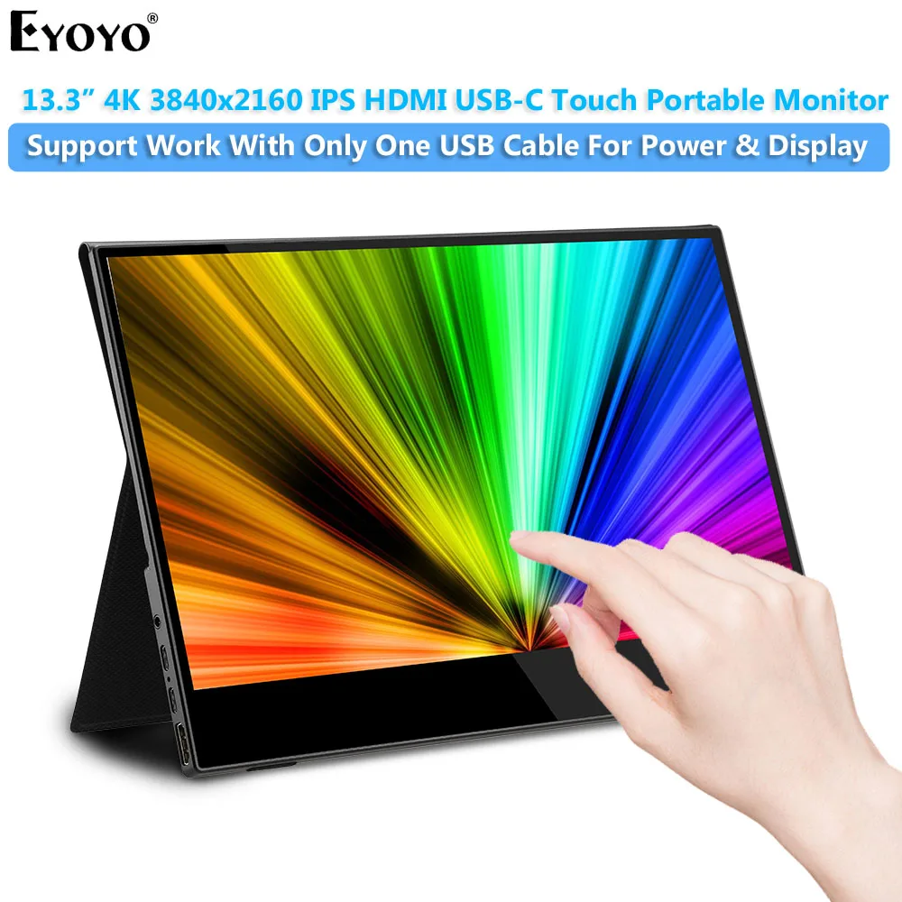 Eyoyo EM13U 13 3 &quotмонитор для ПК 4K Портативный игровой ЖК дисплей сенсорный экран USB C
