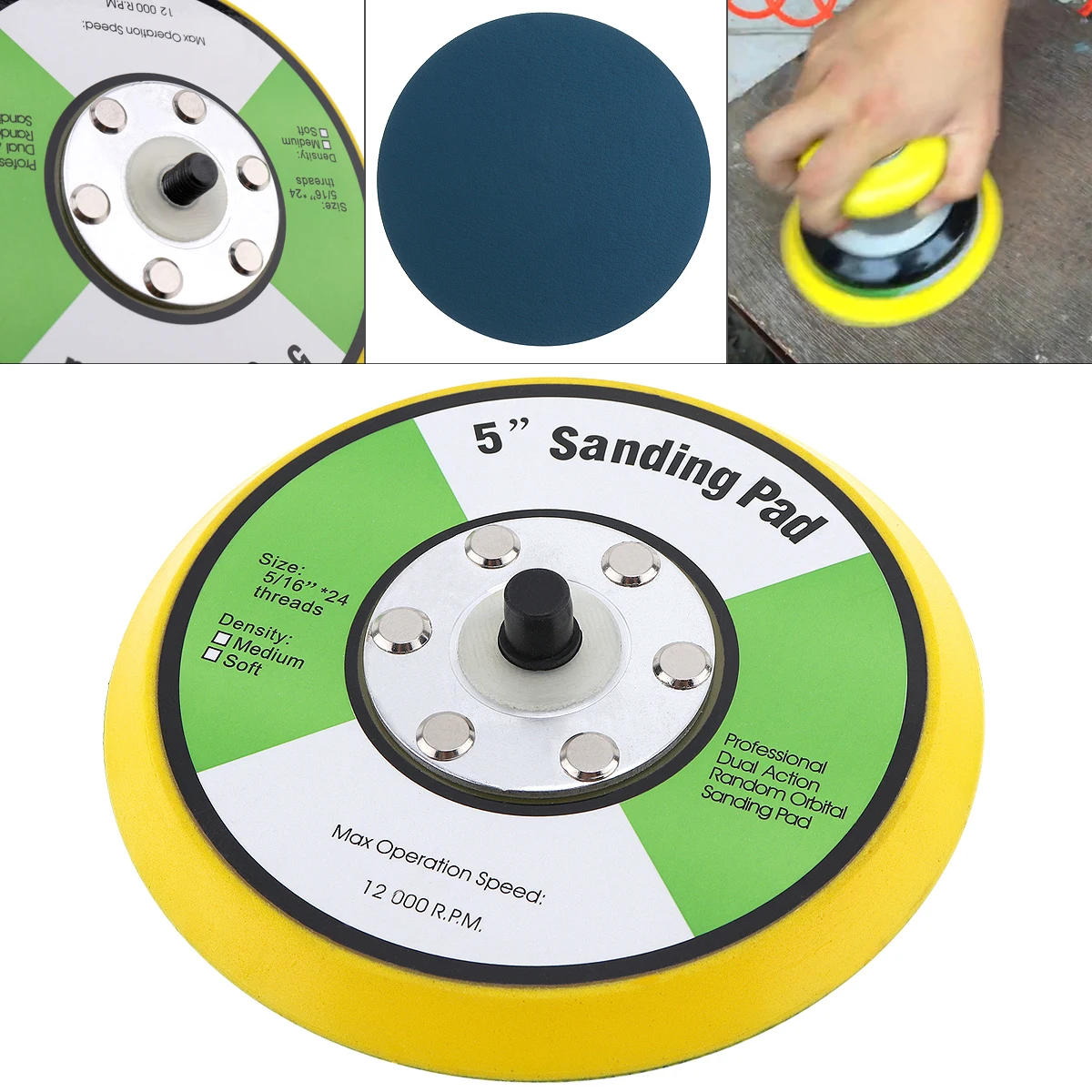 

1 PC New 5 Inch Professional 12000RPM Dual Action Random Orbital Sanding Pad with Smooth Surface for Air Polishing