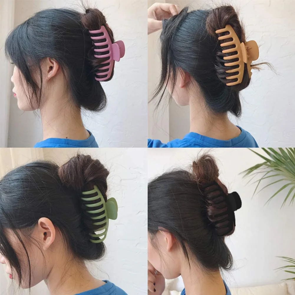 

Hot Sale Solid Color Claw Clip Large Barrette Crab Hair Claws Bath Clip Ponytail Clip For Women Girls Hair Accessories Gift