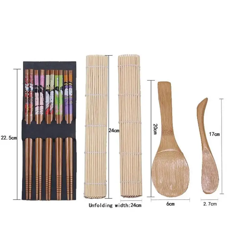 

Sushi Making Tool Set Sushi Restaurant Seaweed Rice Covered Of Bamboo Material Made Natural 100% H3B4