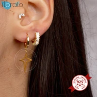 925 sterling silver ear buckl ear buckle hoop earring for women girls star earrings gold silver color small huggie earring gifts
