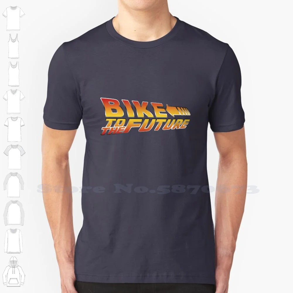 

Bike To The Future Black White Tshirt For Men Women Popular 100 Top Most Cool Retro Vintage Emblem Logo Motif Pop Art Bike