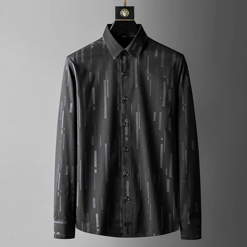 

Spring new men's long sleeve shirt slim no iron anti wrinkle casual shirt fashion versatile shirt men's high-end good quality