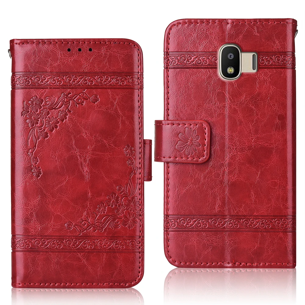 Чехол книжка с функцией кошелька кожаный чехол для Galaxy J4 2018 J400 J400F SM задняя крышка