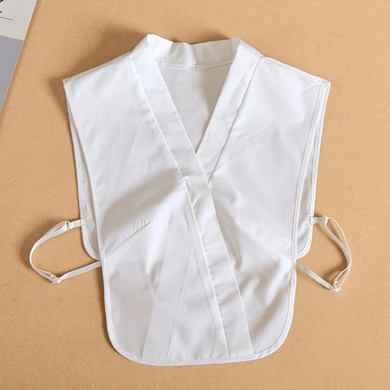 

Vintage Half Shirt Fake Collar Faux Cross Wrap V-Neck Detachable Dickey Crop Top