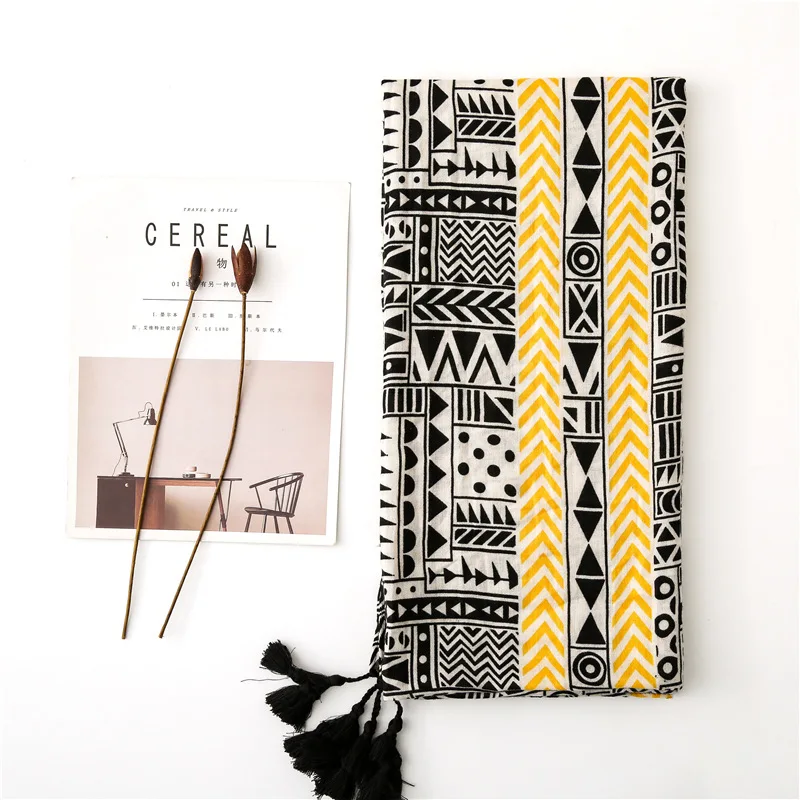 

Autumn and winter Luxury brand Print Fashion Cotton scarf women's cotton material silk scarves lady New style Sunscreen shawl